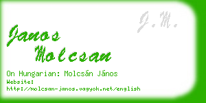 janos molcsan business card